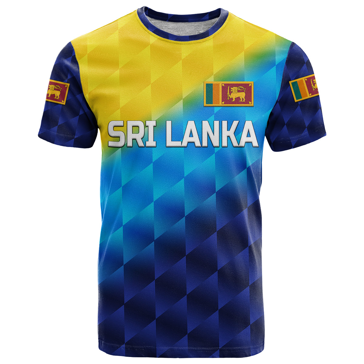 Custom Sri Lanka Cricket T Shirt The Lions Special Gradient Blue LT8 - Shopicos