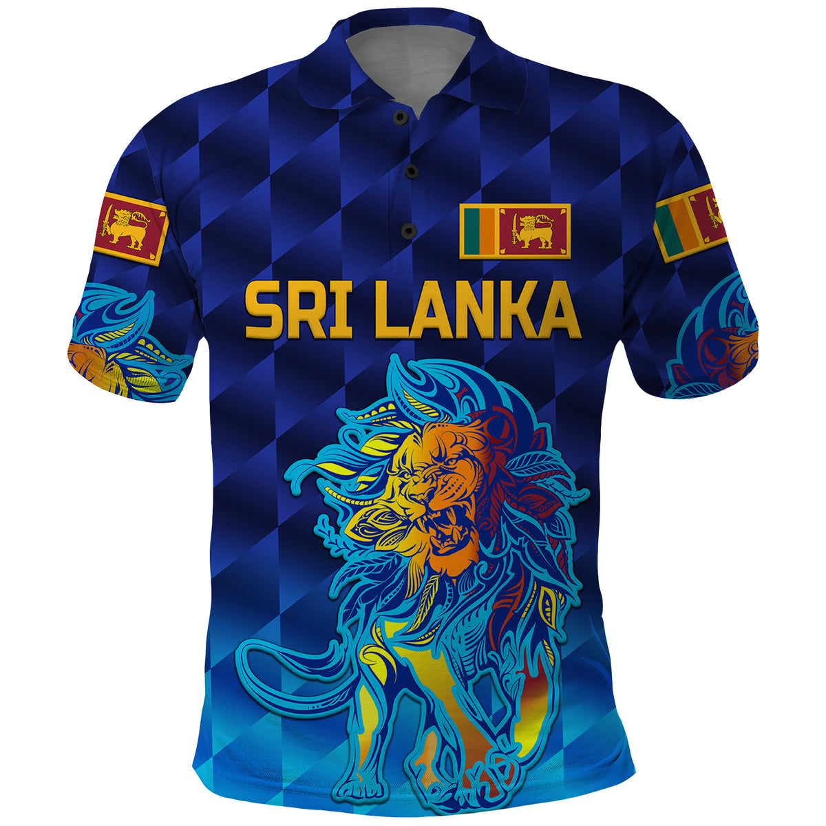 Custom Sri Lanka Cricket Polo Shirt The Lions Pride Version Blue LT8 - Shopicos