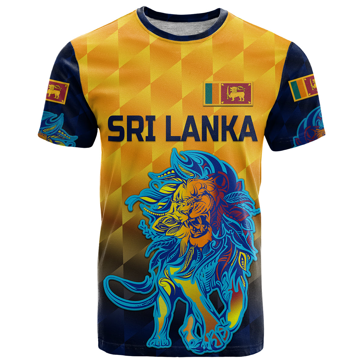Custom Sri Lanka Cricket T Shirt The Lions Pride Version Yellow LT8 - Shopicos