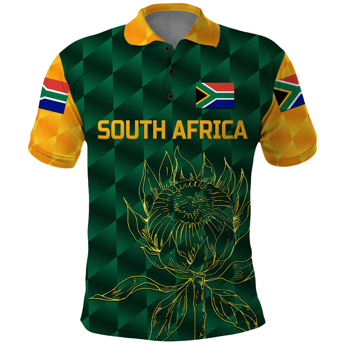Custom South Africa Proteas Cricket Polo Shirt Simple Green LT8 - Shopicos