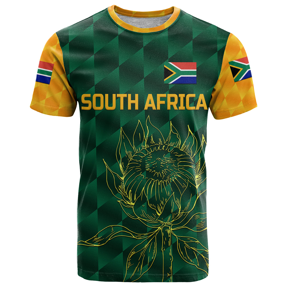 Custom South Africa Proteas Cricket T Shirt Simple Green LT8 - Shopicos
