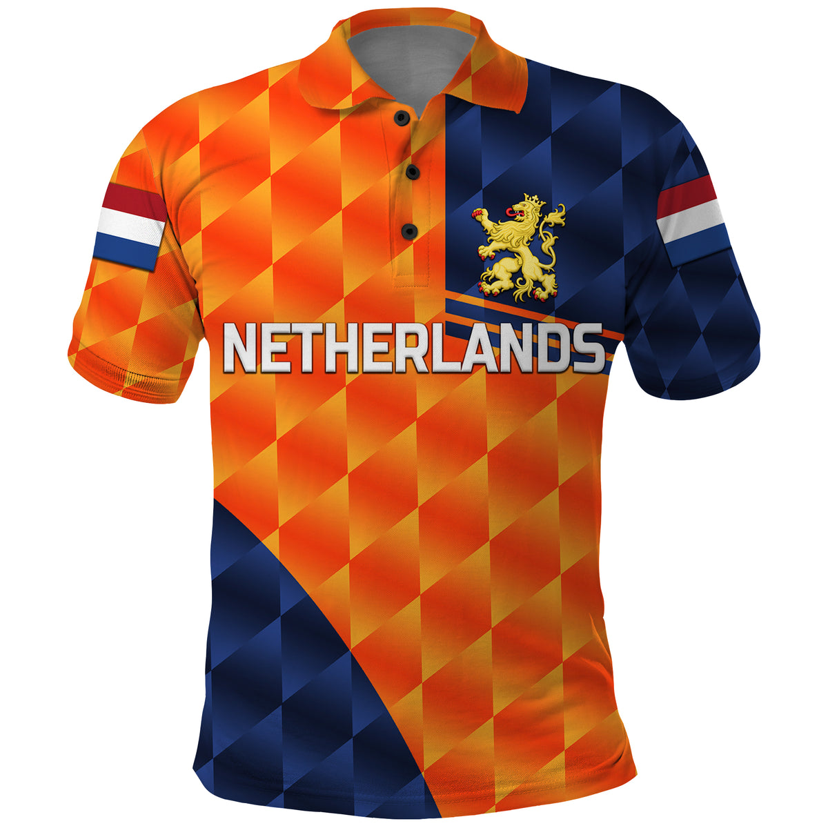 Custom Netherlands Cricket Polo Shirt Dutch Lion Pride Version Orange LT8 - Shopicos