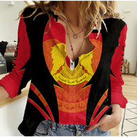 Syria Evacuation Day Women Casual Shirt Coat Of Arms - Shopicos