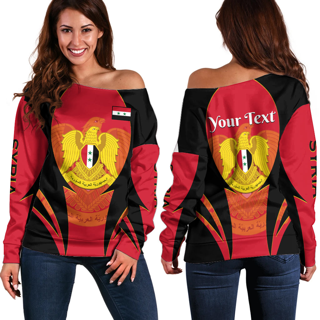 (Custom Personalised) Syria Evacuation Day Off Shoulder Sweater Coat Of Arms - Shopicos