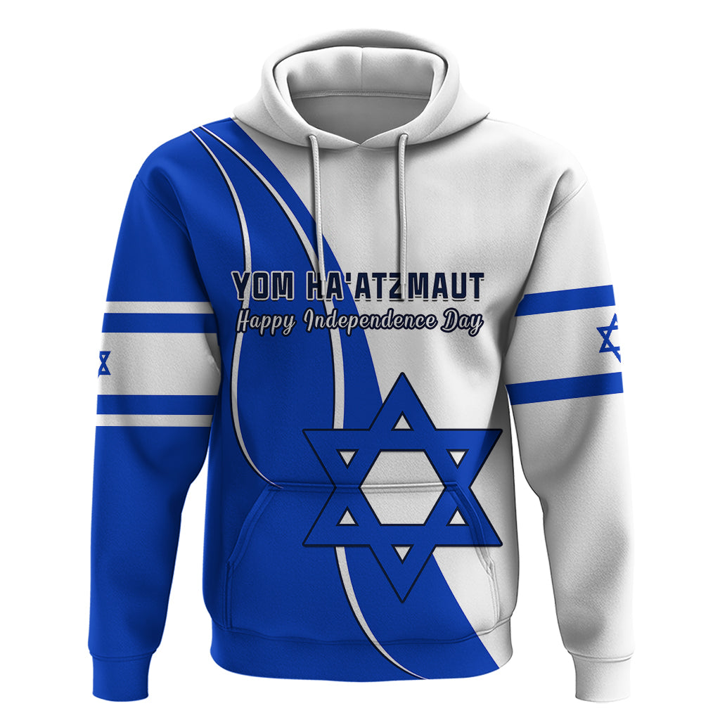 Israel Independence Day Hoodie Yom Haatzmaut Curvel Style - Shopicos