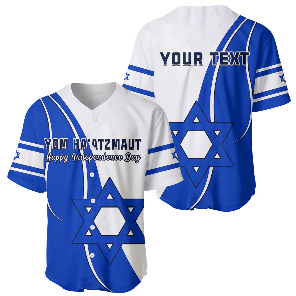 (Custom Personalised) Israel Independence Day Baseball Jersey Yom Haatzmaut Curvel Style - Shopicos