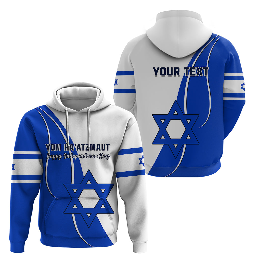 Custom Israel Independence Day Hoodie Yom Haatzmaut Curvel Style - Shopicos