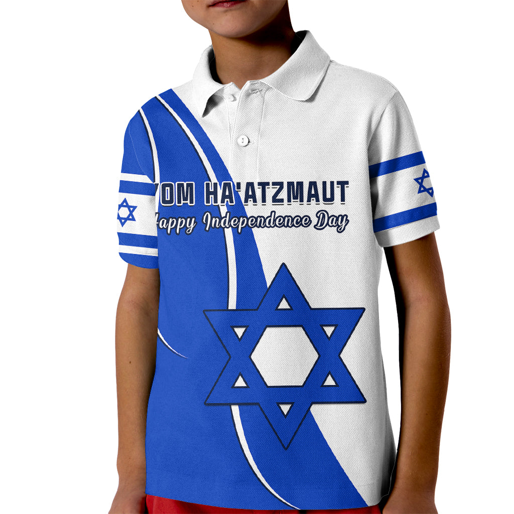 Custom Israel Polo Shirt Independence Day for Kid Yom Haatzmaut Curvel Style - Shopicos