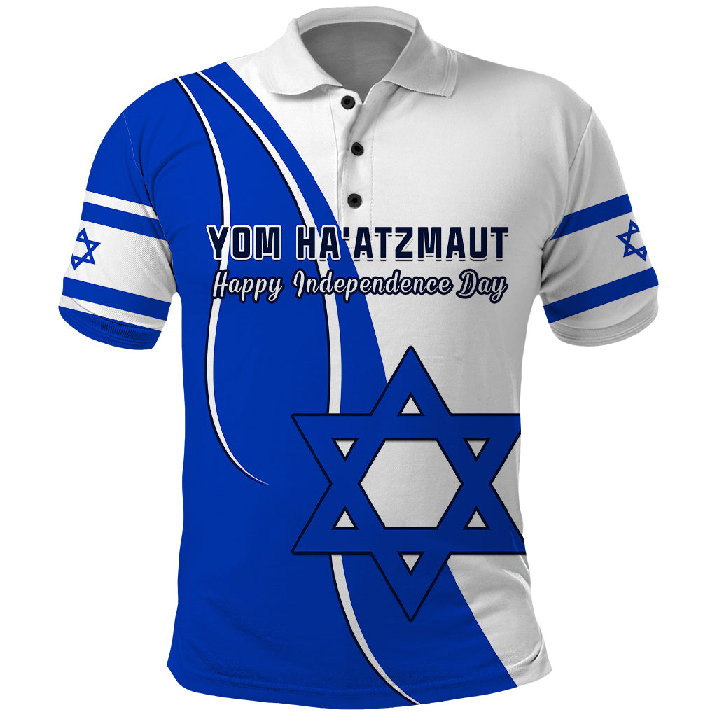 Custom Israel Polo Shirt Independence Day Yom Haatzmaut Curvel Style - Shopicos