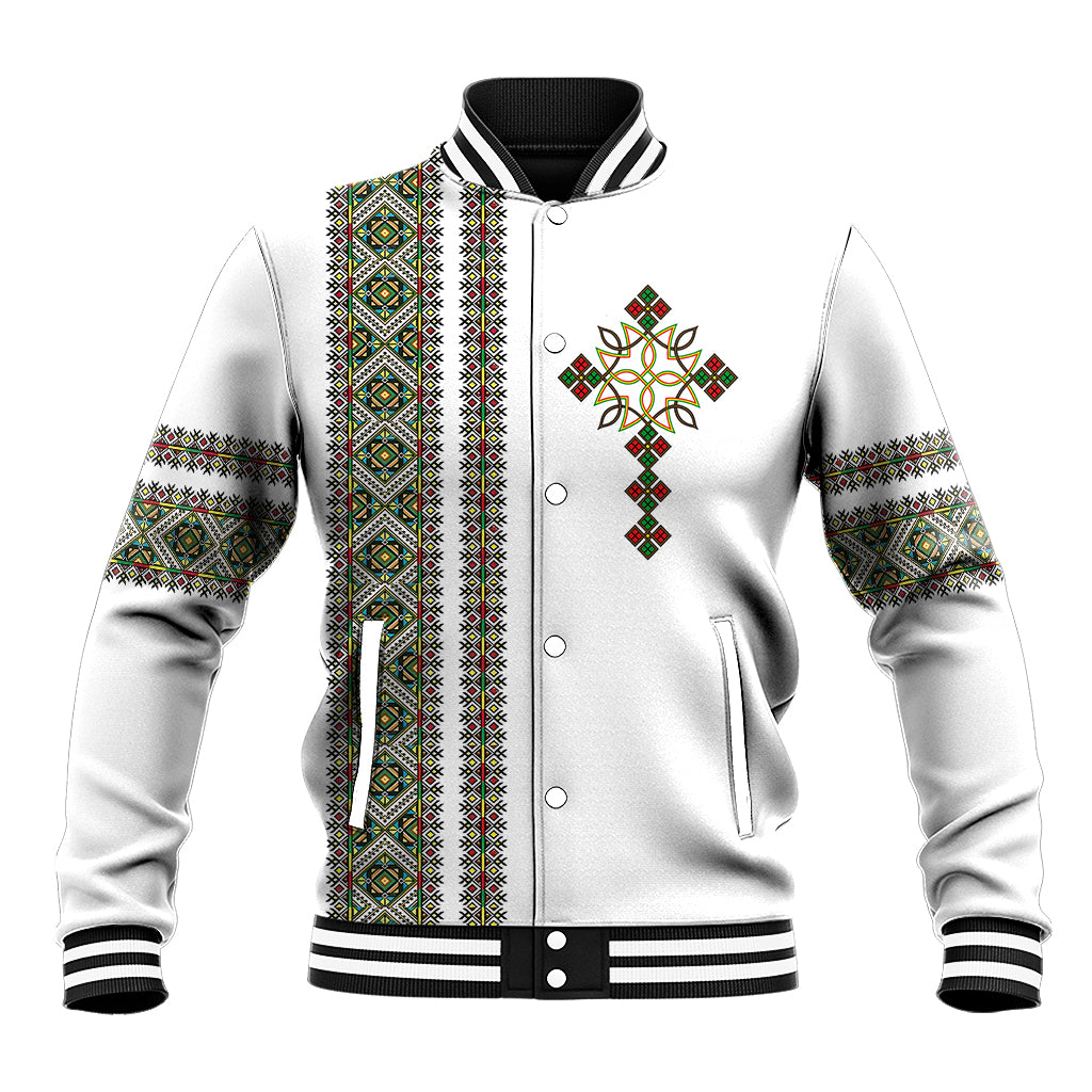 Ethiopia Baseball Jacket Ethiopian Tilet With African Pattern Ver.02 - Shopicos