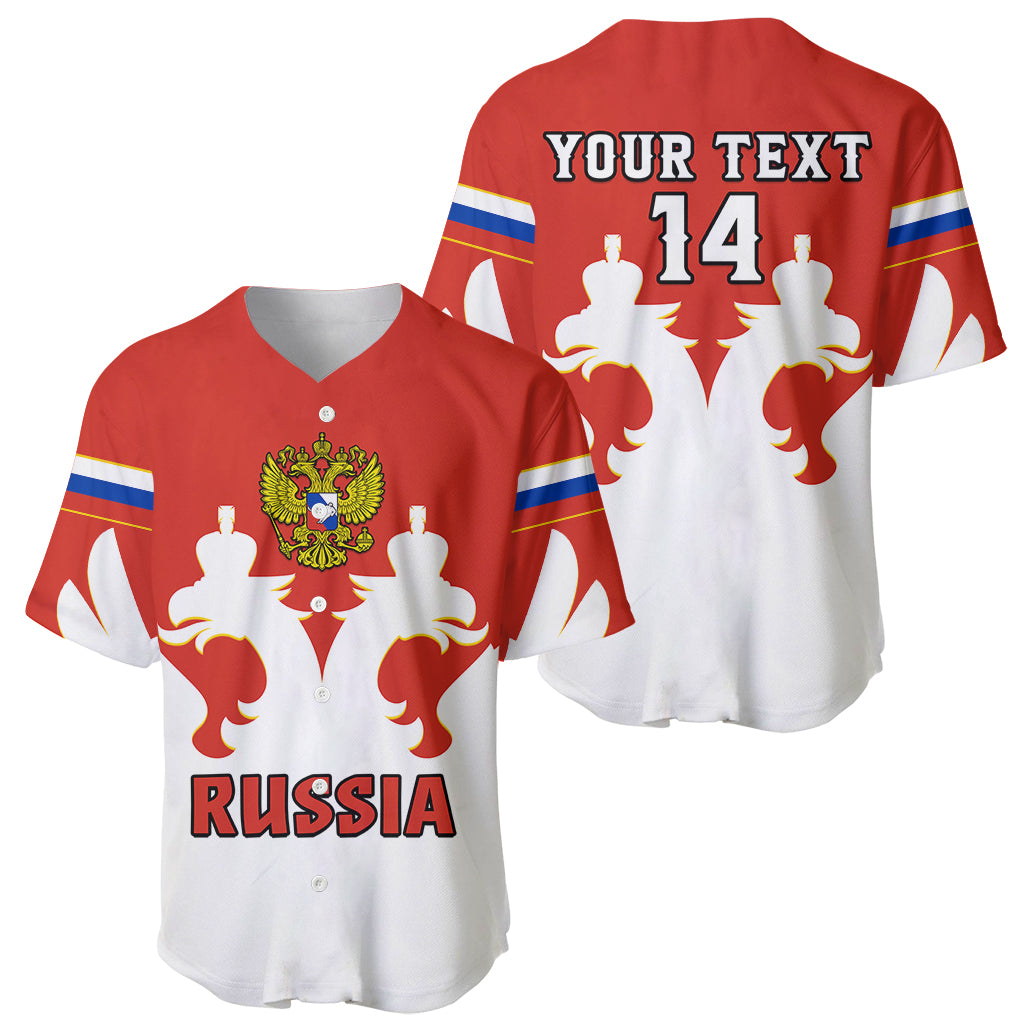 (Custom Text And Number) Russia Hockey 2023 White Sporty Style Baseball Jersey - Shopicos