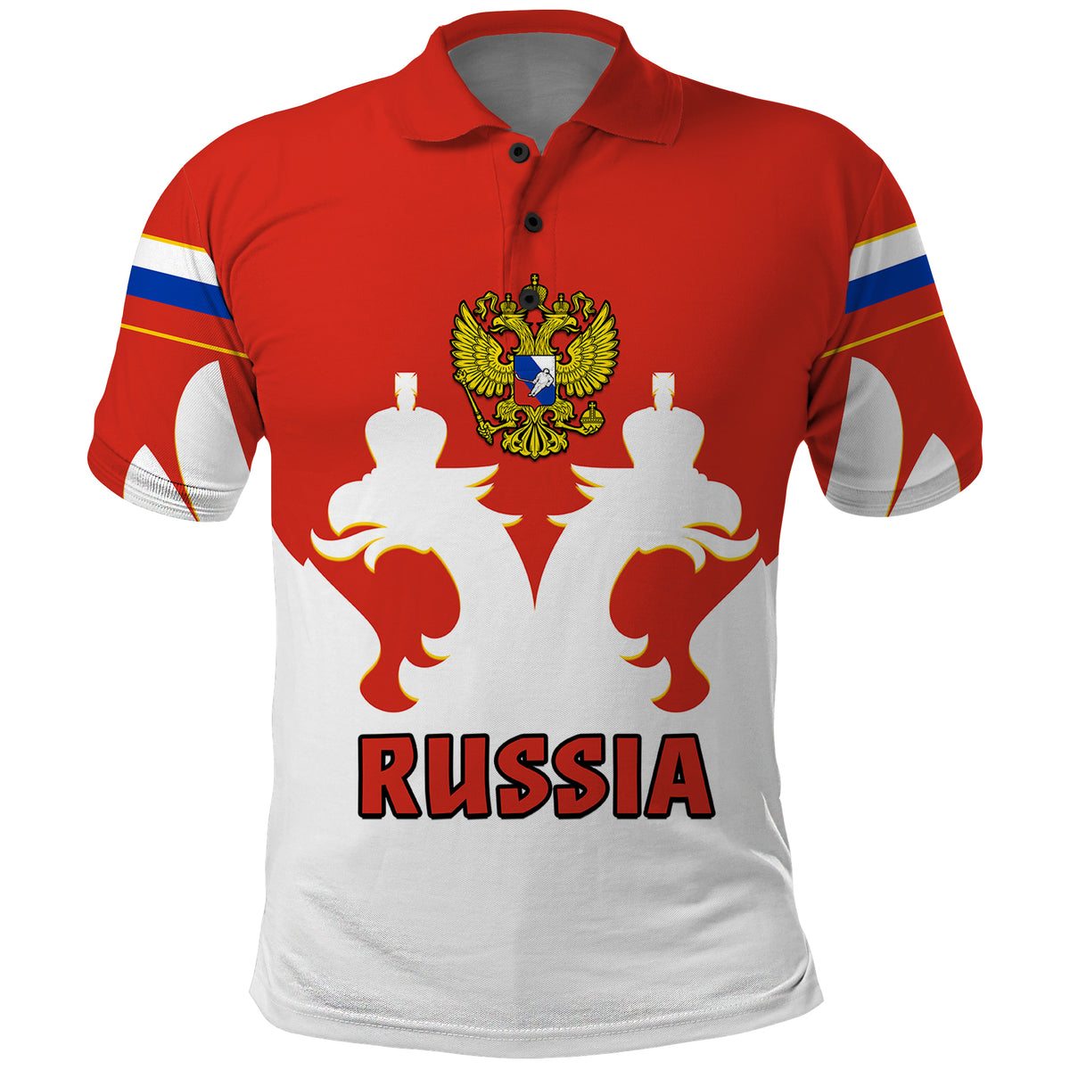 (Custom Text And Number) Russia Hockey Polo Shirt White Sporty Style 2023 - Shopicos