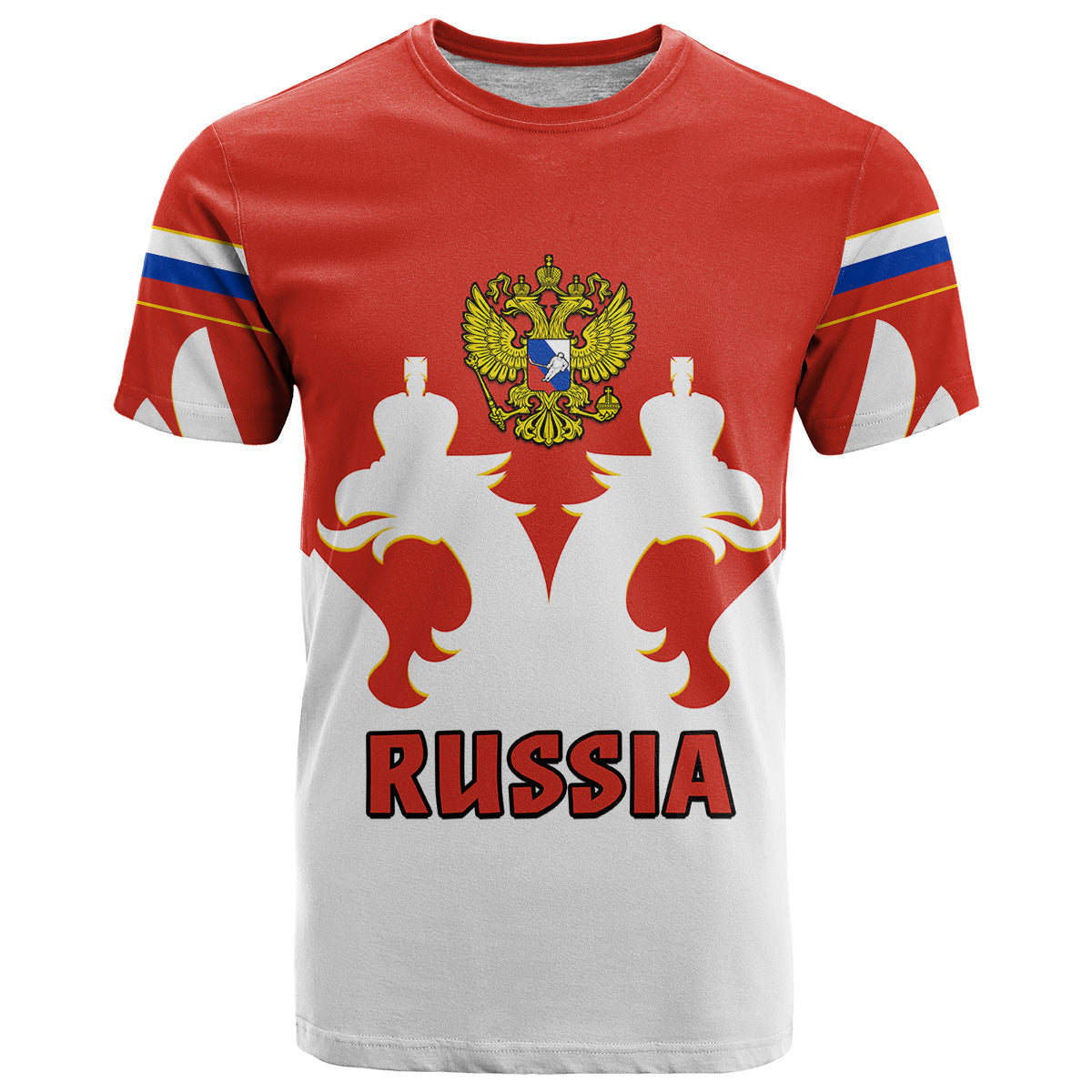 Custom Russia Hockey 2023 White Sporty Style T Shirt - Shopicos