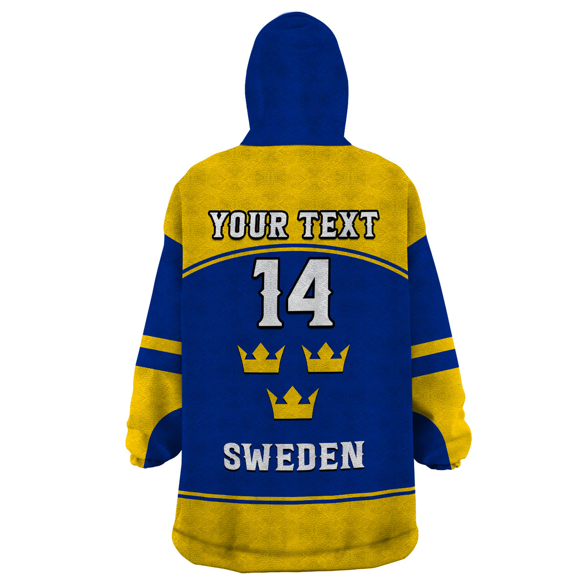 (Custom Text And Number) Sweden Hockey 2023 Sporty Style Wearable Blanket Hoodie - Shopicos