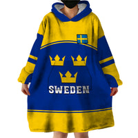 (Custom Text And Number) Sweden Hockey 2023 Sporty Style Wearable Blanket Hoodie - Shopicos