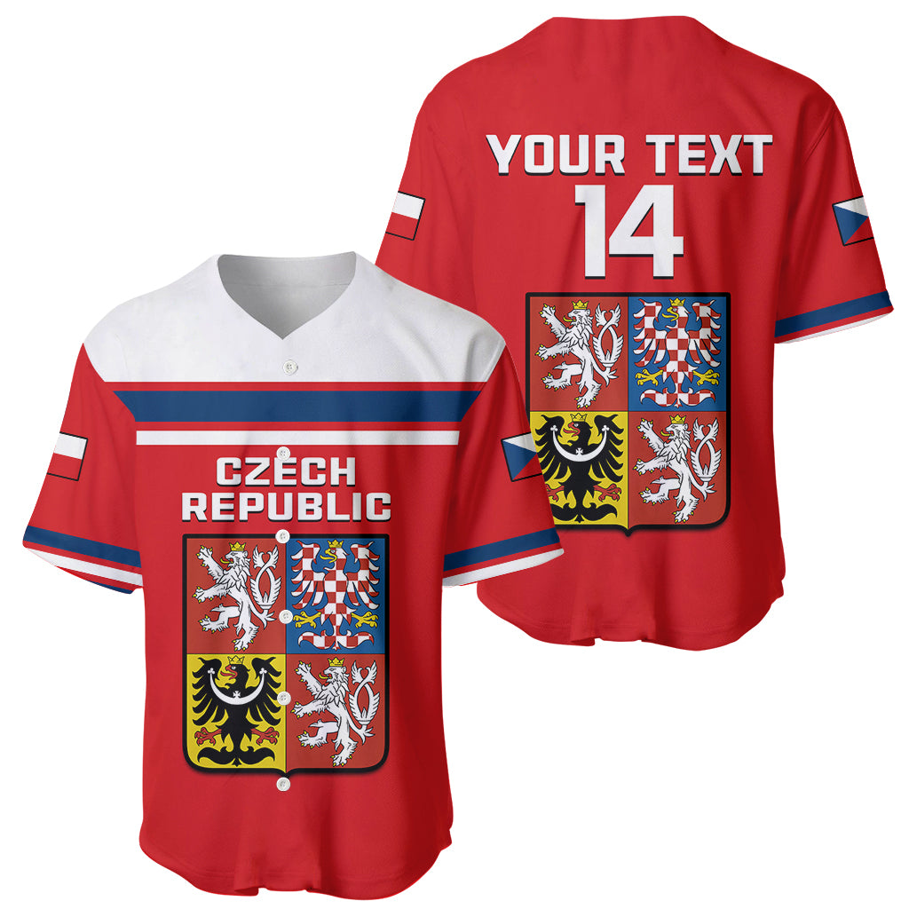 (Custom Text And Number) Czech Republic Hockey 2023 Sporty Style Baseball Jersey - Shopicos