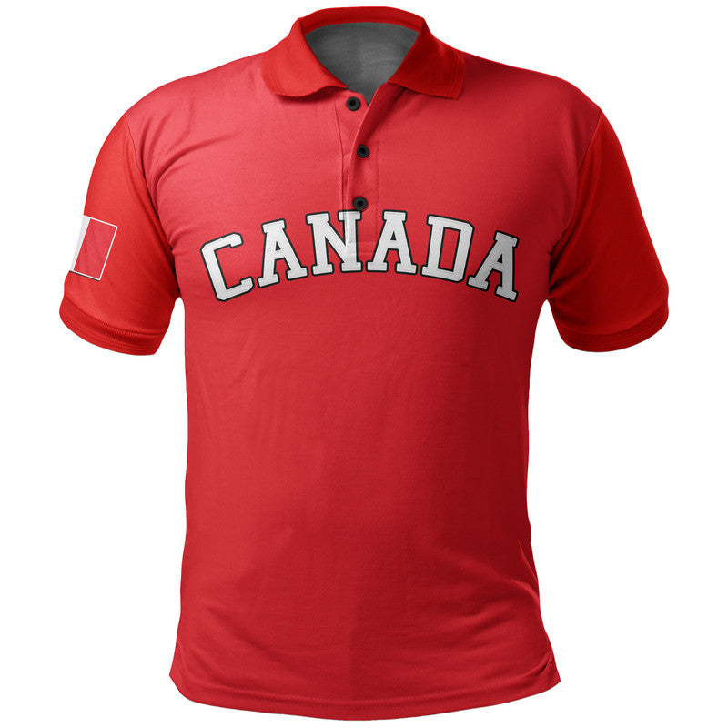 (Custom And Number) Baseball 2023 Canada Polo Shirt Red Style LT6 - Shopicos