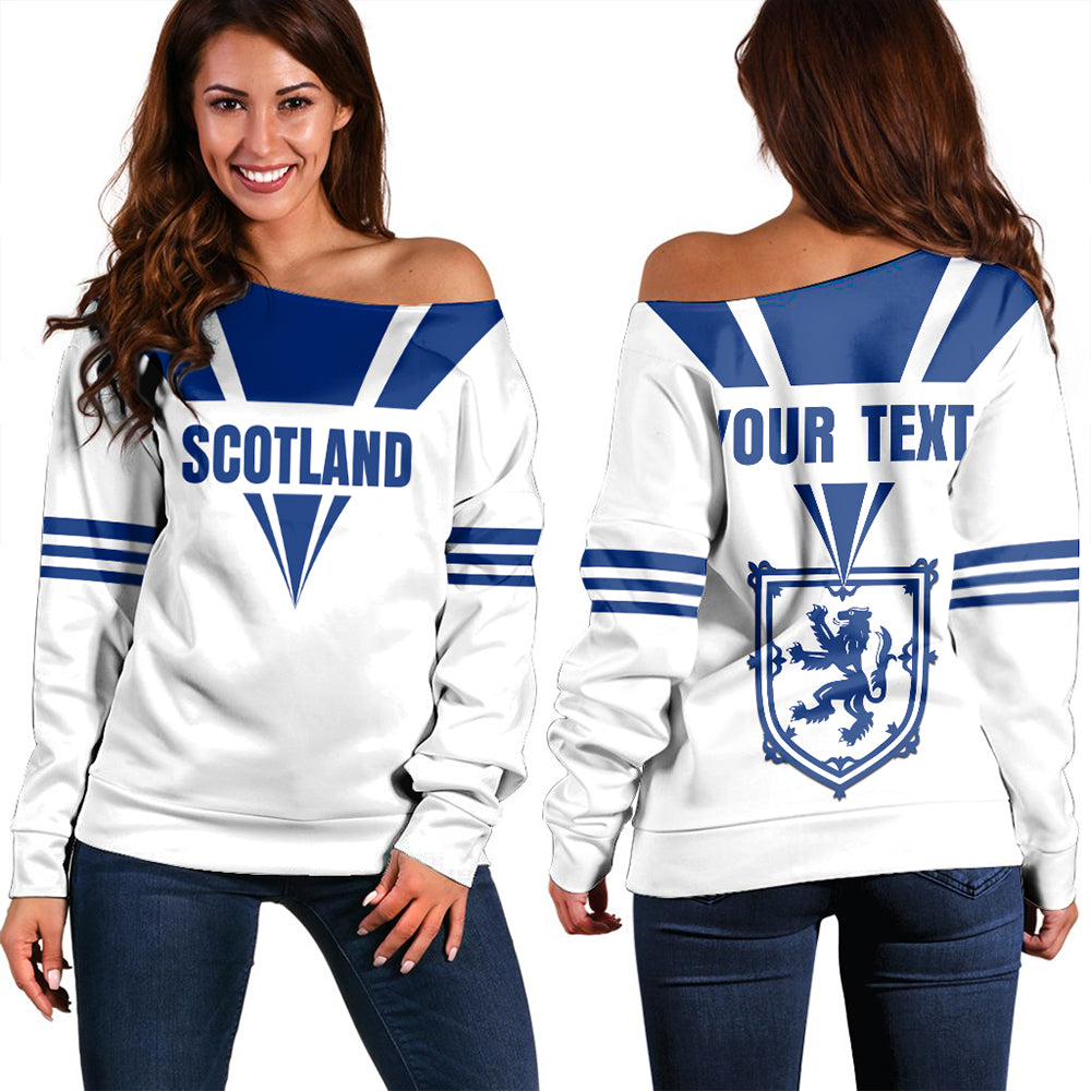 ( Custom Personalized ) Scotland Royal Blue Women Off Shoulder Sweater RLT12 - Shopicos
