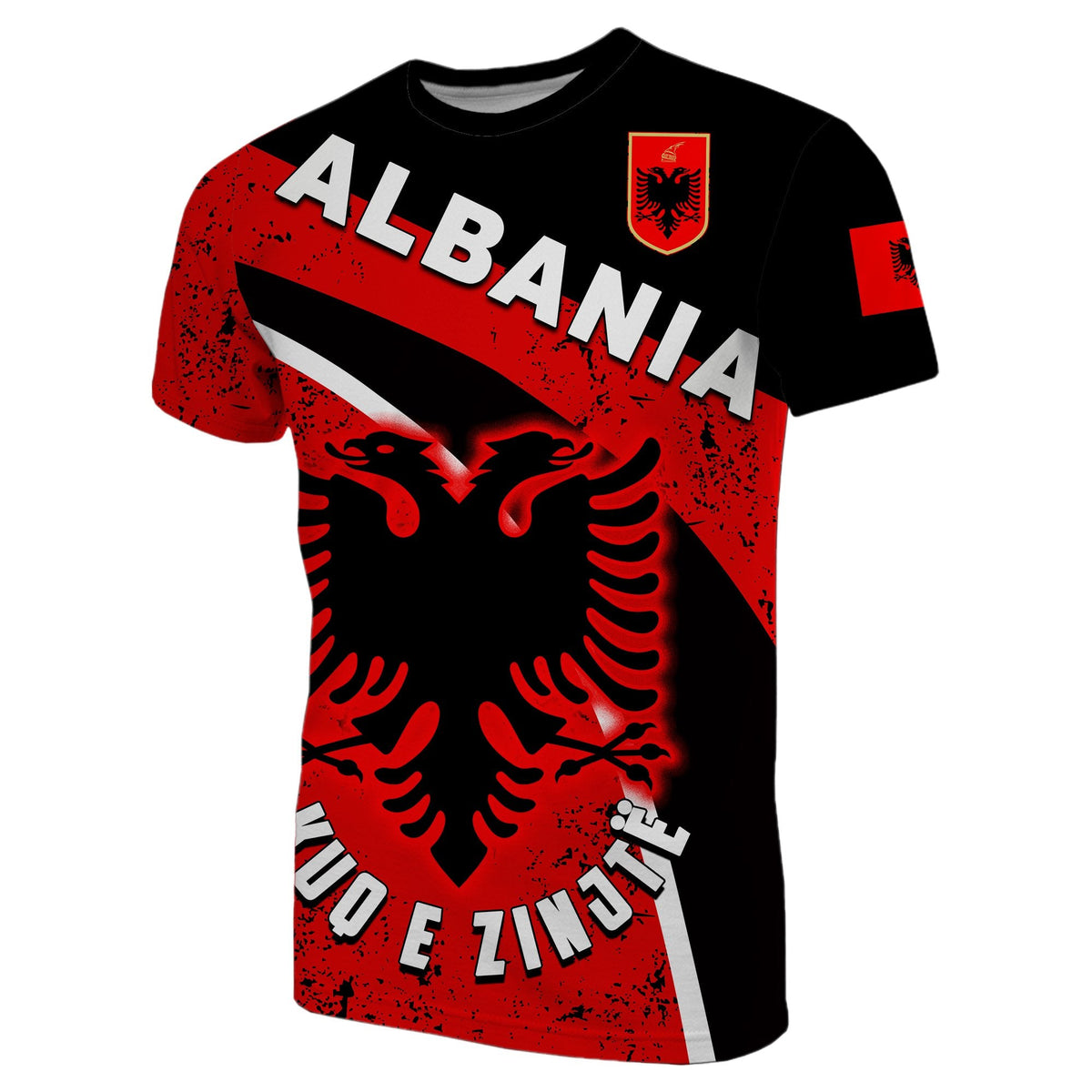 Albania T Shirt Kuq E Zinjt Football Style - Shopicos