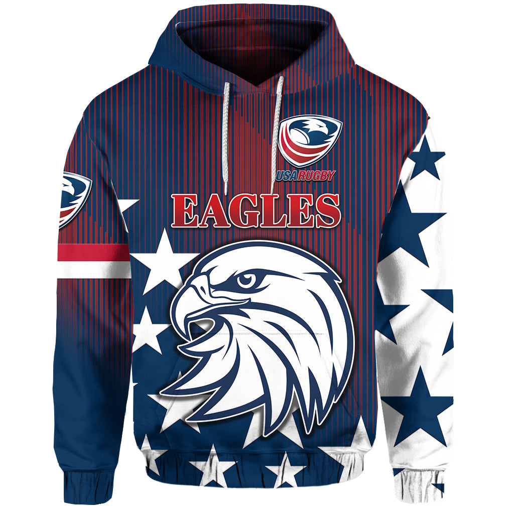 USA Rugby Hoodie/ Zip Hoodie Original Vibes Blue LT8 - Shopicos
