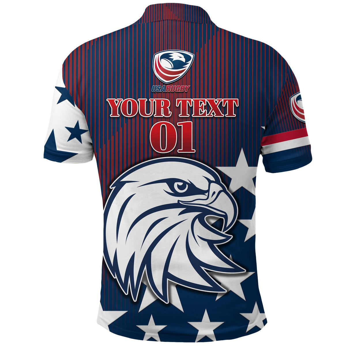 Custom USA Rugby Polo Shirt Original Vibes Blue LT8 - Shopicos