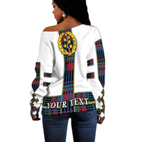 (Custom Personalised) Eritrea Women Off Shoulder Sweater Fancy Simple Tibeb Style - Flag Style LT8 - Shopicos