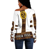 (Custom Personalised) Eritrea Women Off Shoulder Sweater Fancy Tibeb Vibes NO.1 Ver - White LT8 - Shopicos