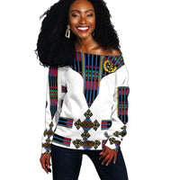 (Custom Personalised) Eritrea Women Off Shoulder Sweater Fancy Tibeb Vibes - Flag Style LT8 - Shopicos