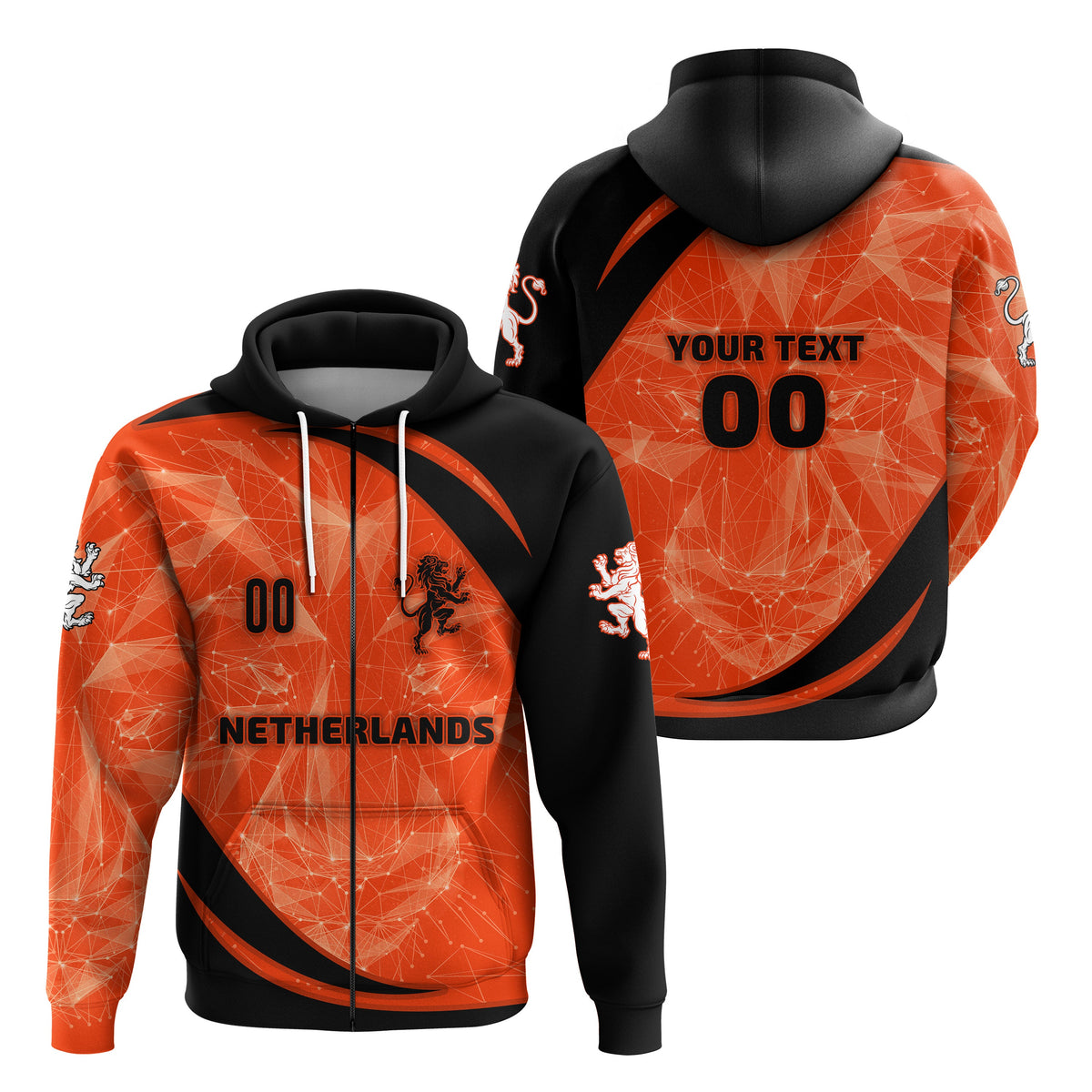 Custom The Netherlands Football 2021 Zip Hoodie Sport Style LT16 - Shopicos